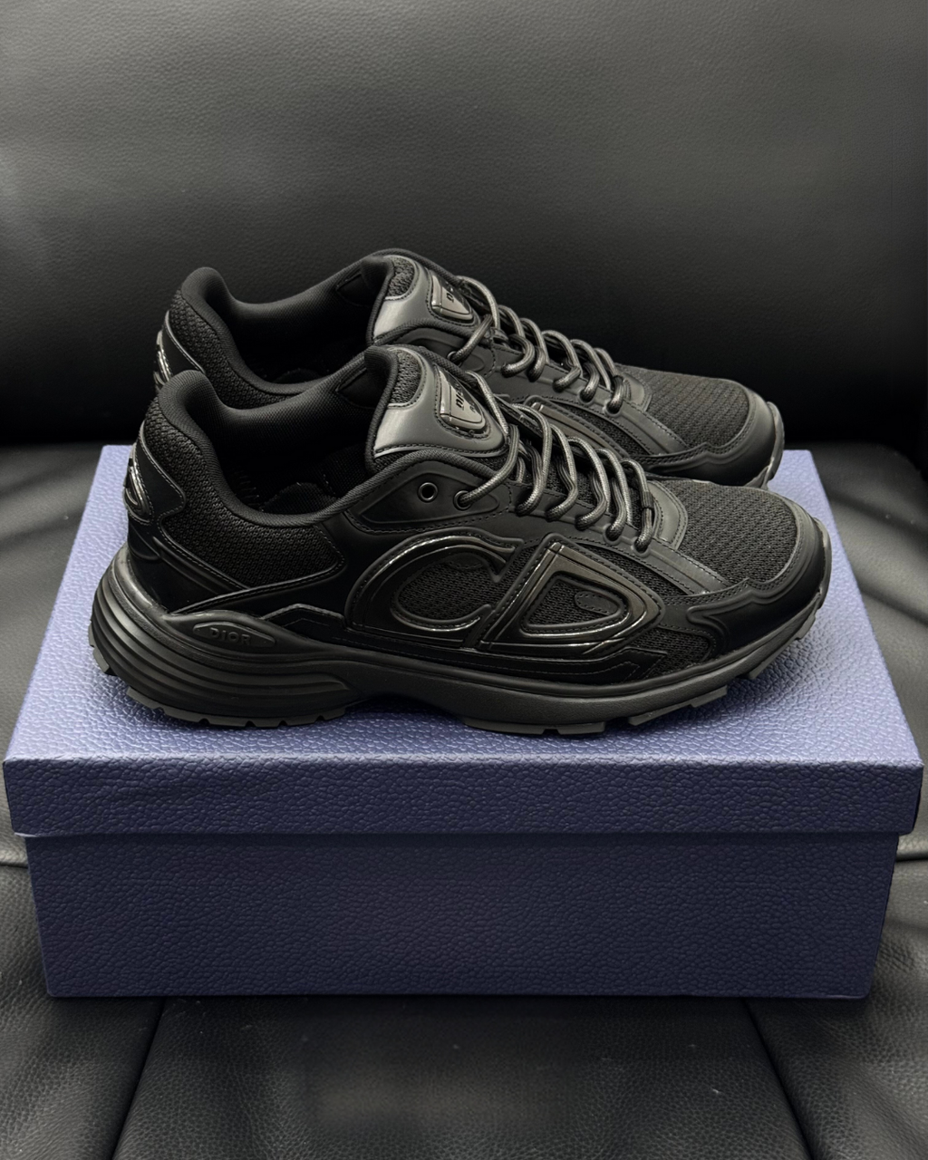 B30 Countdown Low – Black Calfskin & Technical Mesh