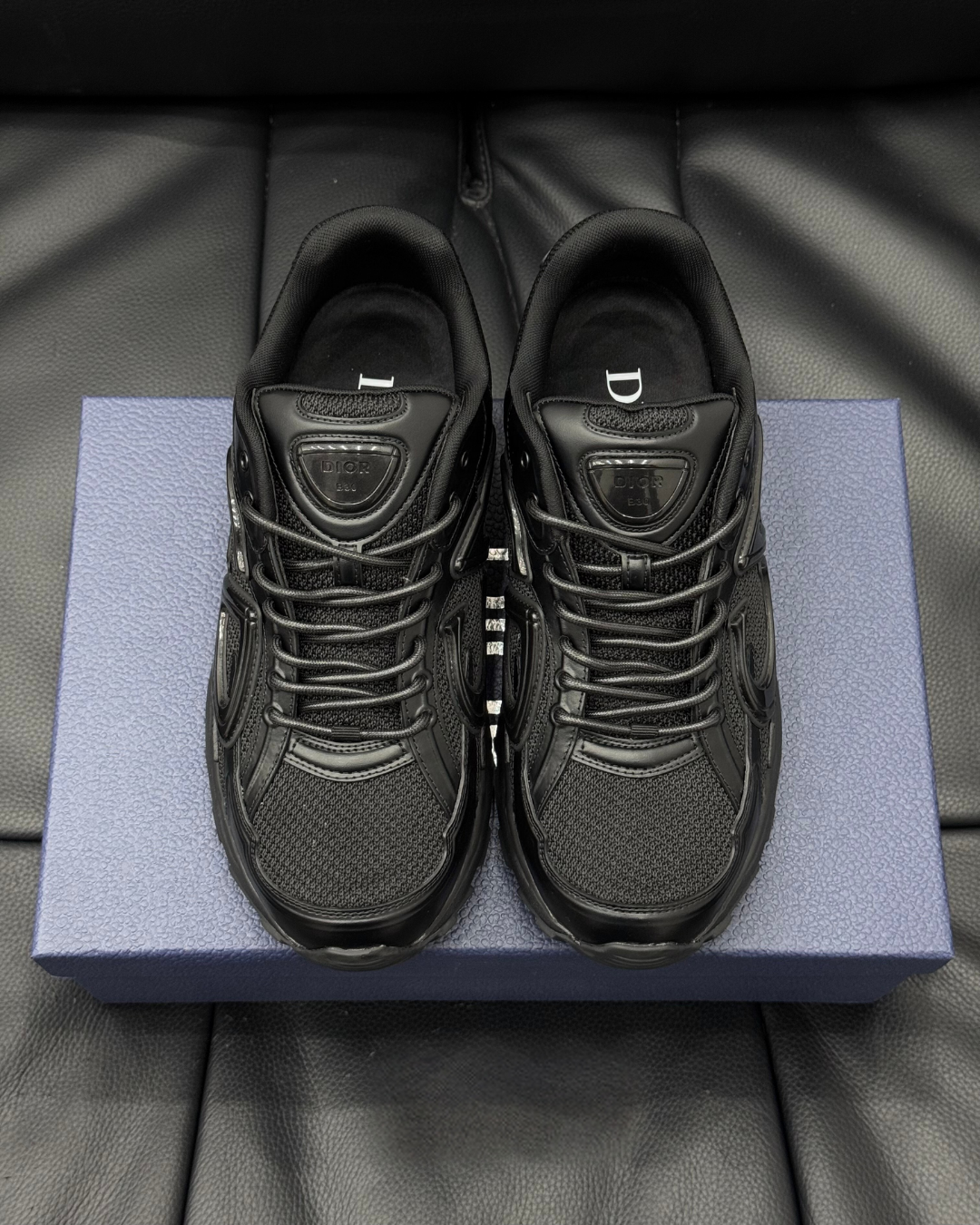 B30 Countdown Low – Black Calfskin & Technical Mesh