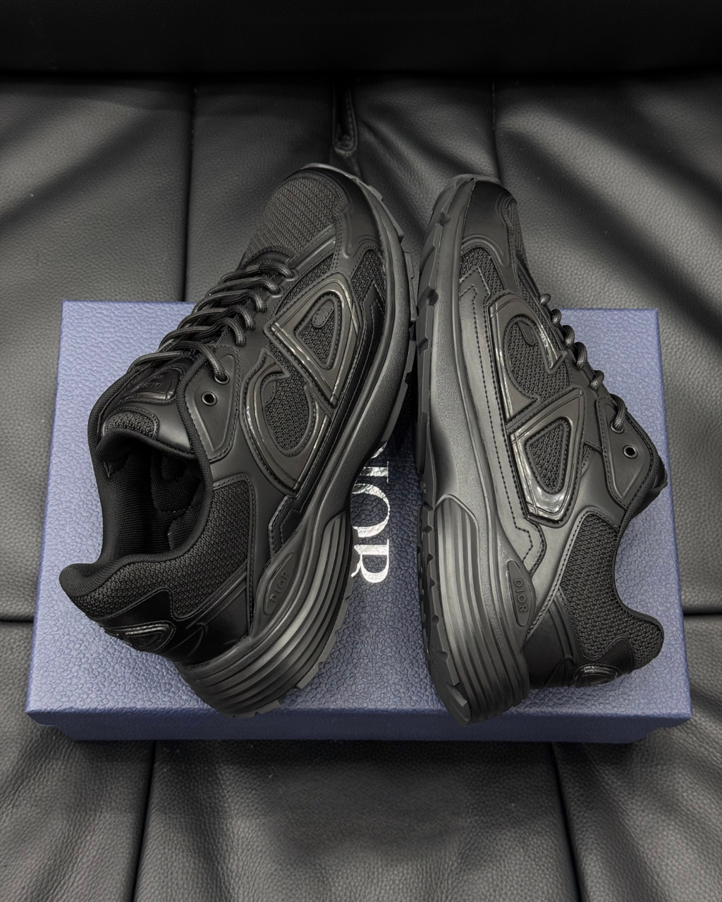 B30 Countdown Low – Black Calfskin & Technical Mesh