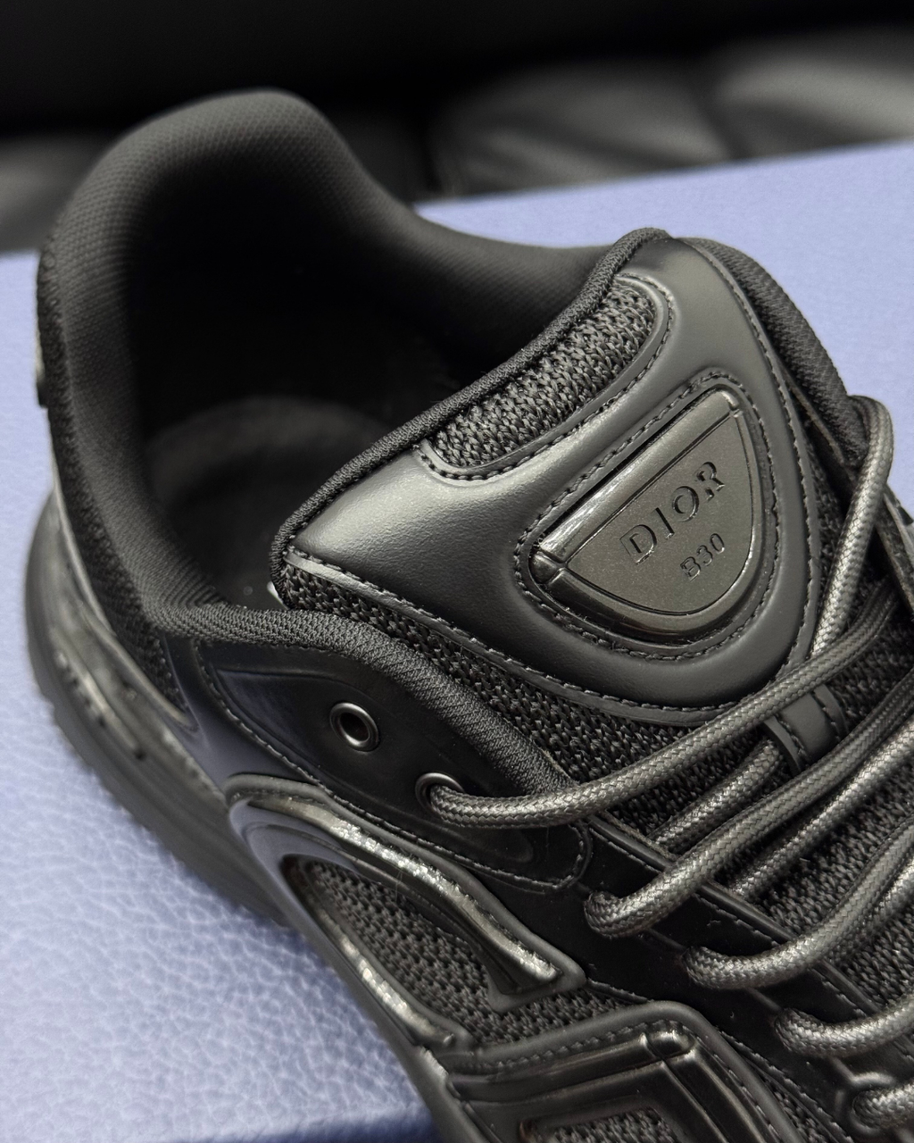 B30 Countdown Low – Black Calfskin & Technical Mesh