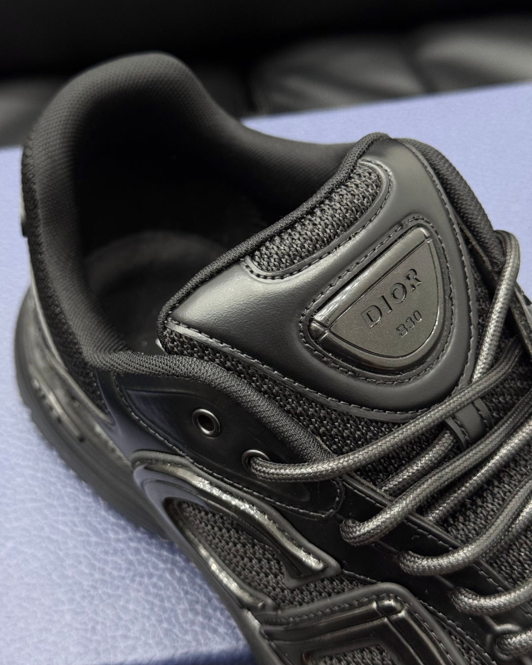 B30 Countdown Low – Black Calfskin & Technical Mesh