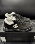 CC Mesh & Caviar Calfskin Sneakers – Black & White